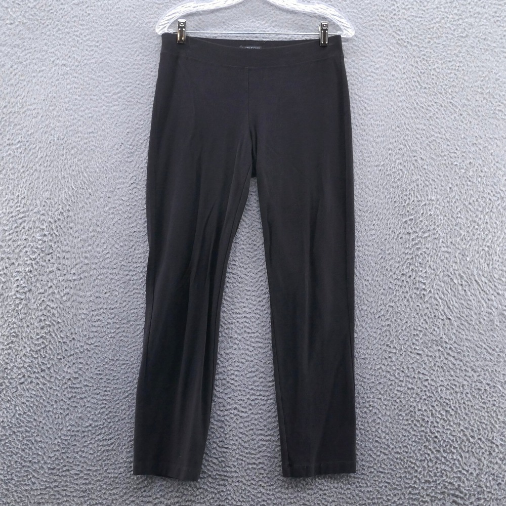 Eileen Fisher Womens XS Black Washable Crepe Slim Ankle Pull‎ On Pants